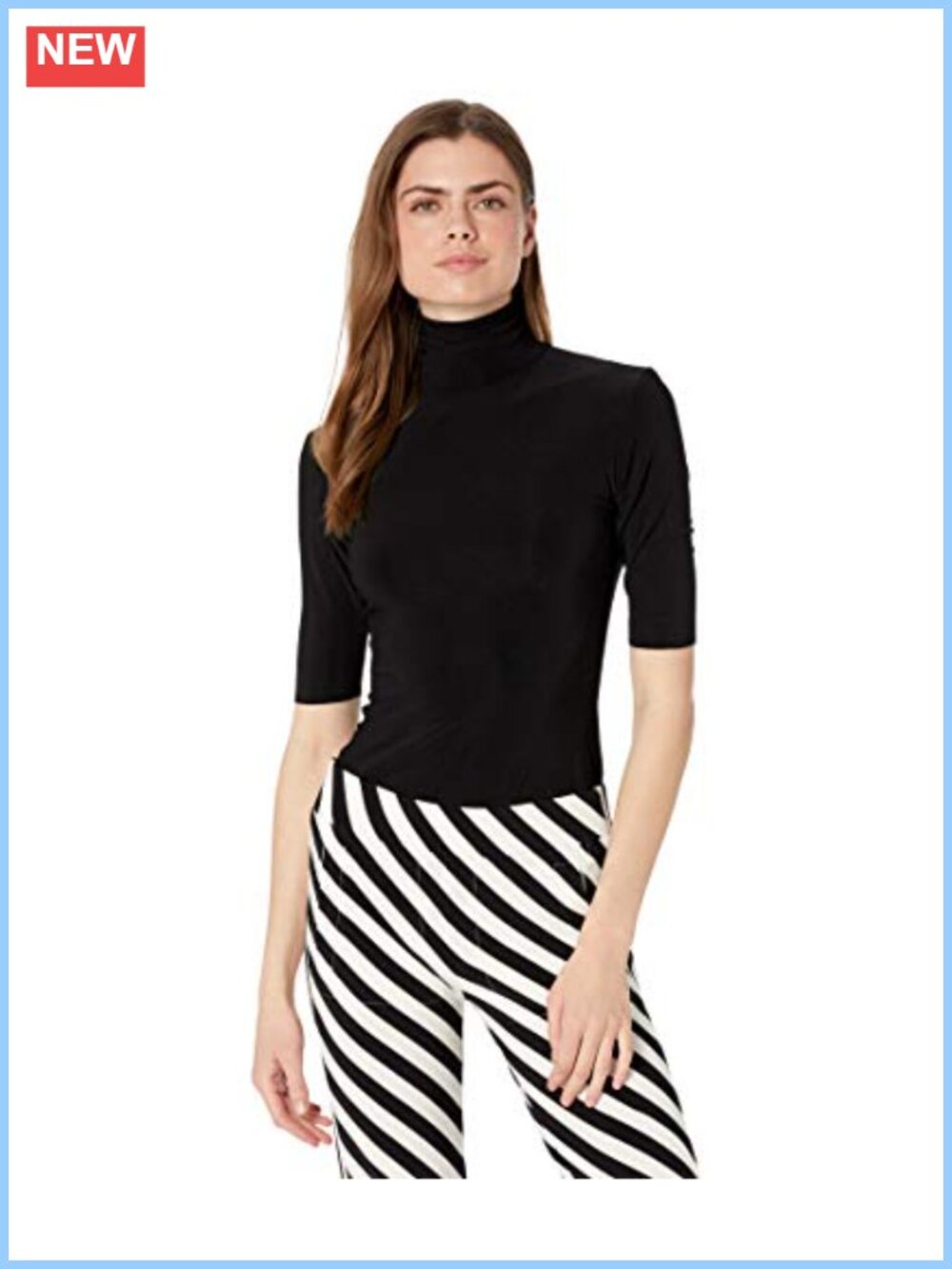 Slim Fit Short Sleeve Turtle Neck Top Fitted Layer Casual Vacation